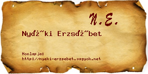 Nyéki Erzsébet névjegykártya
